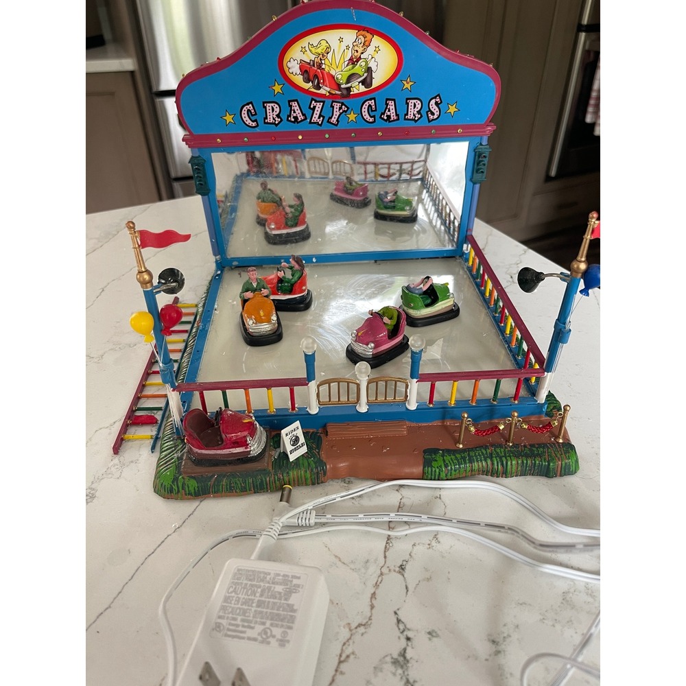 Carole Towne CRAZY CARS Animated Village Carnival Ride PARTS AND REPAIR with Box